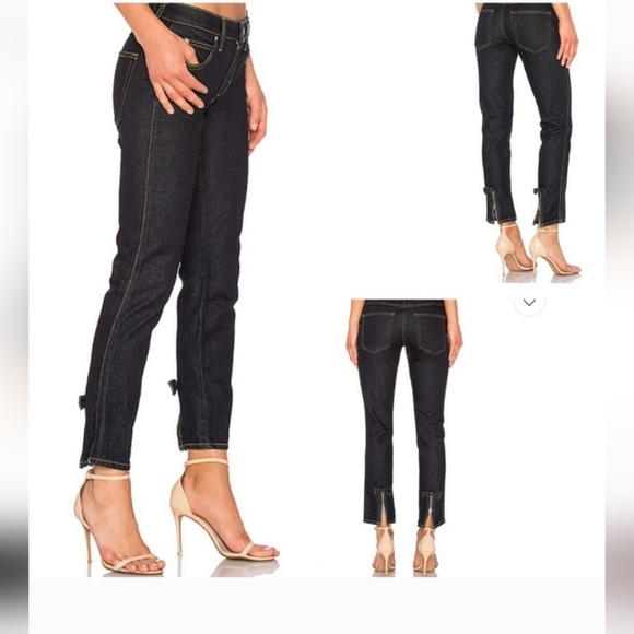 AMO Denim - AMO No BOW Denim Crop Ankle Back Zipper SOFT RAW Denim 5 Pocket Zip Jeans 29 NWT
